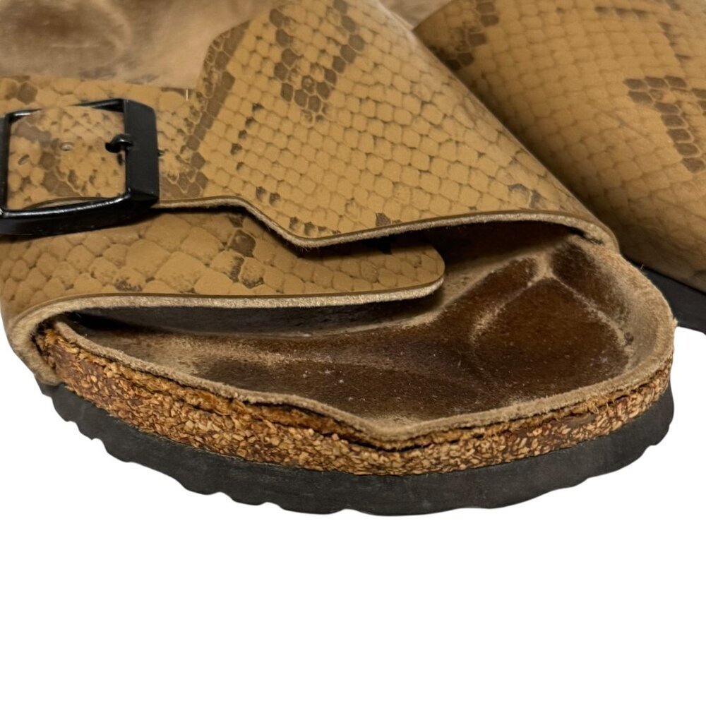 Birkenstock Birki's Catalina Snakeskin Gold Slide Sandals Women’s Size 8 *FLAWS* - Picture 13 of 16